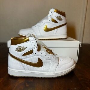 Air Jordan 1 Retro High OG White Gold Size 10 Men 11.5 Women